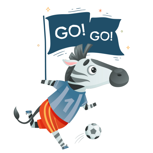 Sports Programs for Kids | Zebra yelling Go Go Go!